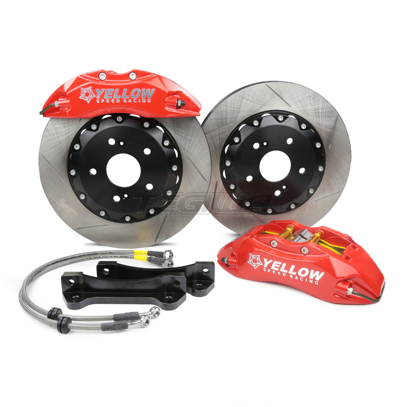 YELLOW SPEED RACING YSR 330MM SLOTTED DISC 6 POT FRONT BIG BRAKE KIT BBK YSCPF6b HONDA CIVIC TYPE R FN2